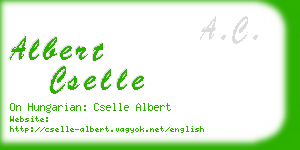 albert cselle business card